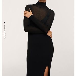 mango side slit dress